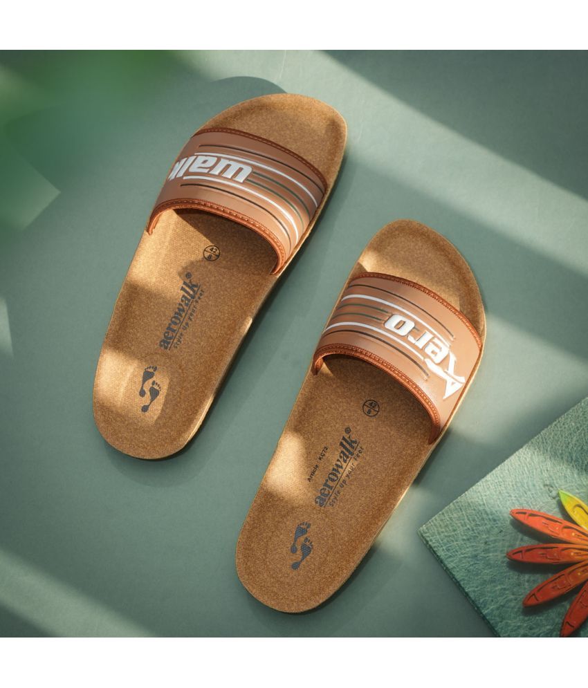     			Aerowalk Tan Men's Slide Flip Flop