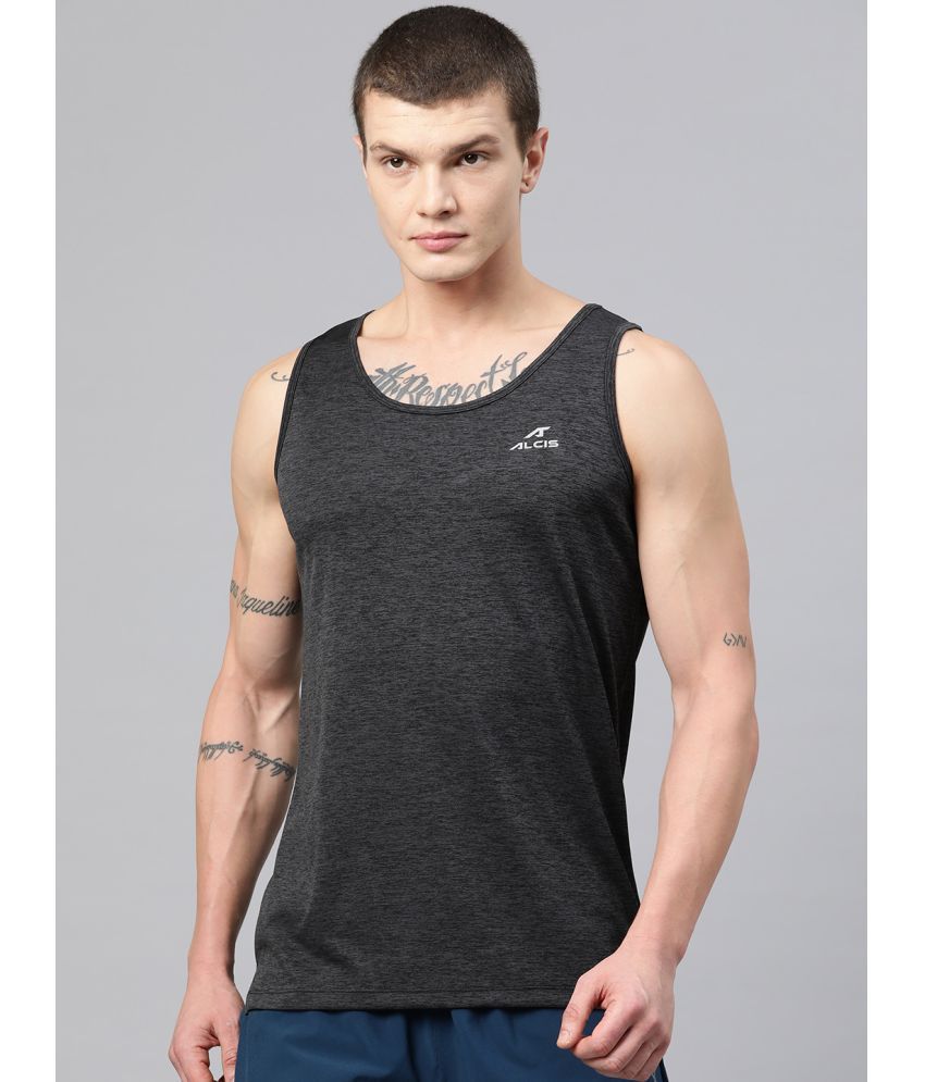     			Alcis Black Polyester Slim Fit Men's Sports T-Shirt ( Pack of 1 )