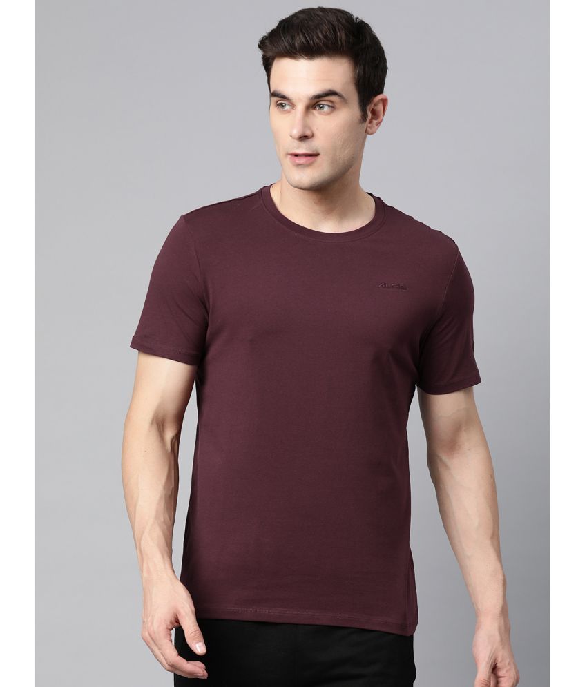     			Alcis Burgandy Cotton Regular Fit Men's Sports T-Shirt ( Pack of 1 )