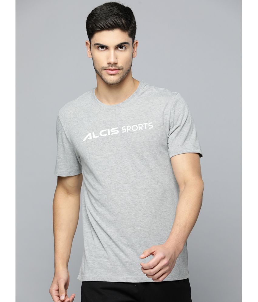     			Alcis Grey Cotton Regular Fit Men's Sports T-Shirt ( Pack of 1 )