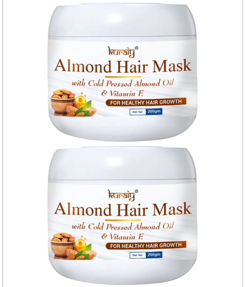     			KURAIY Almond Hair Mask With Almond Oil & Vitamin E For Healthy Hair Growth 200g Pack Of 3