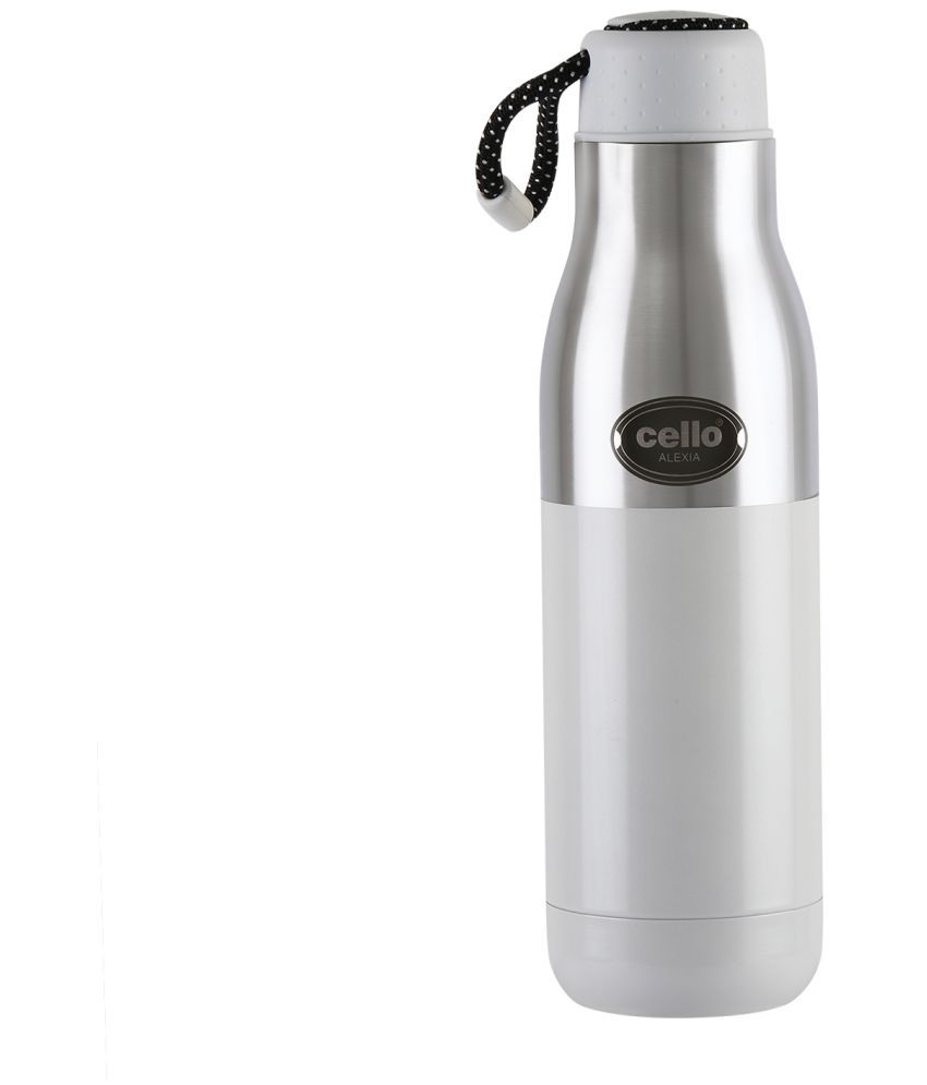     			Cello Alexia Vacusteel White Steel Flask ( 600 ml )