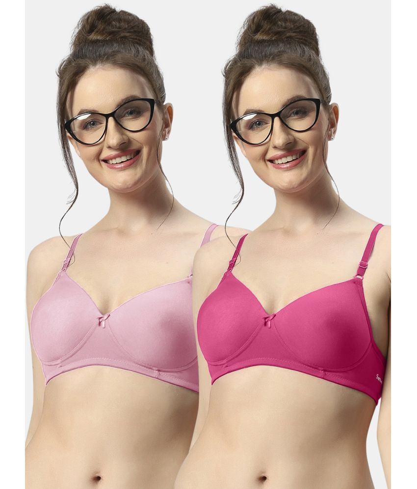     			Sonari Pack of 2 Polyester Women's T-Shirt Bra ( Multicolor ) 007pinkrani