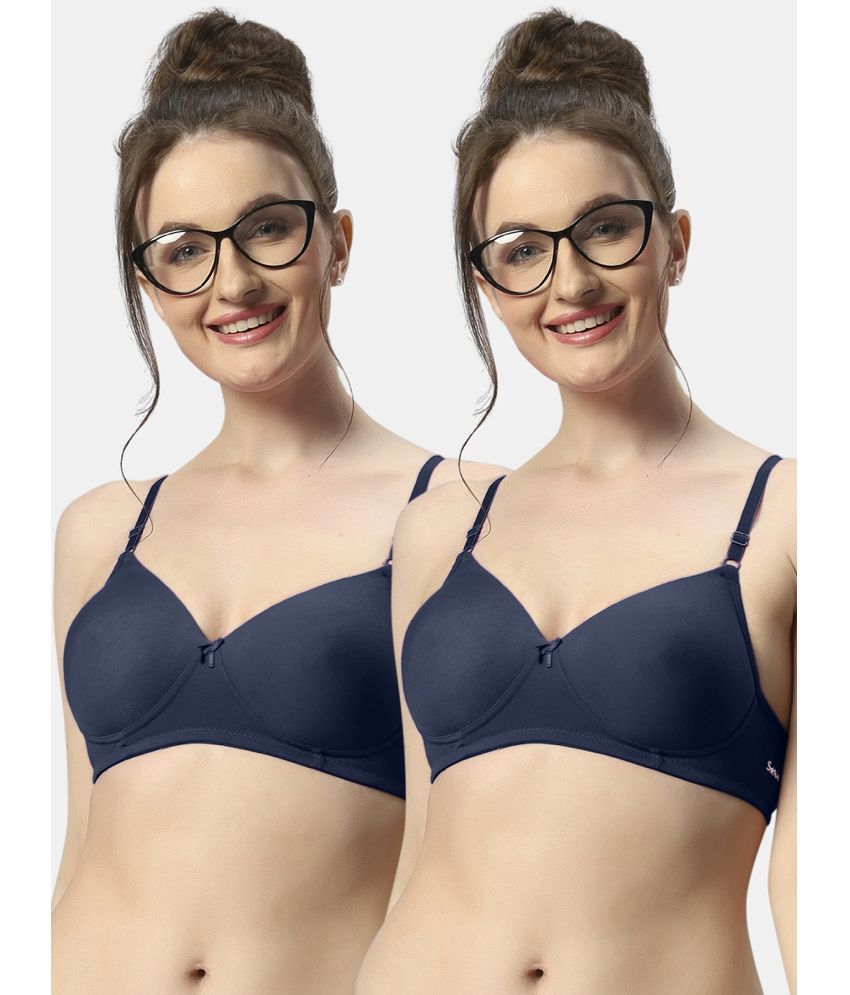     			Sonari Pack of 2 Polyester Women's T-Shirt Bra ( Navy Blue ) 007navynavy