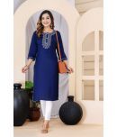 Lee Moda Rayon Solid Straight Women's Kurti - Blue ( Pack of 1 )