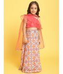 Nauti Nati Polyester Lehenga & Crop Top For Girls ( Pack of 1 , Coral )