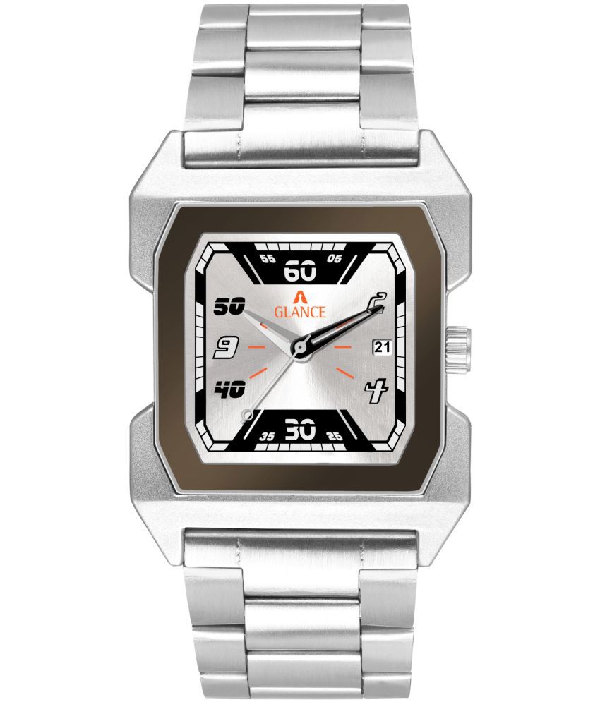     			Aglance Silver Stainless Steel Analog Men's Watch