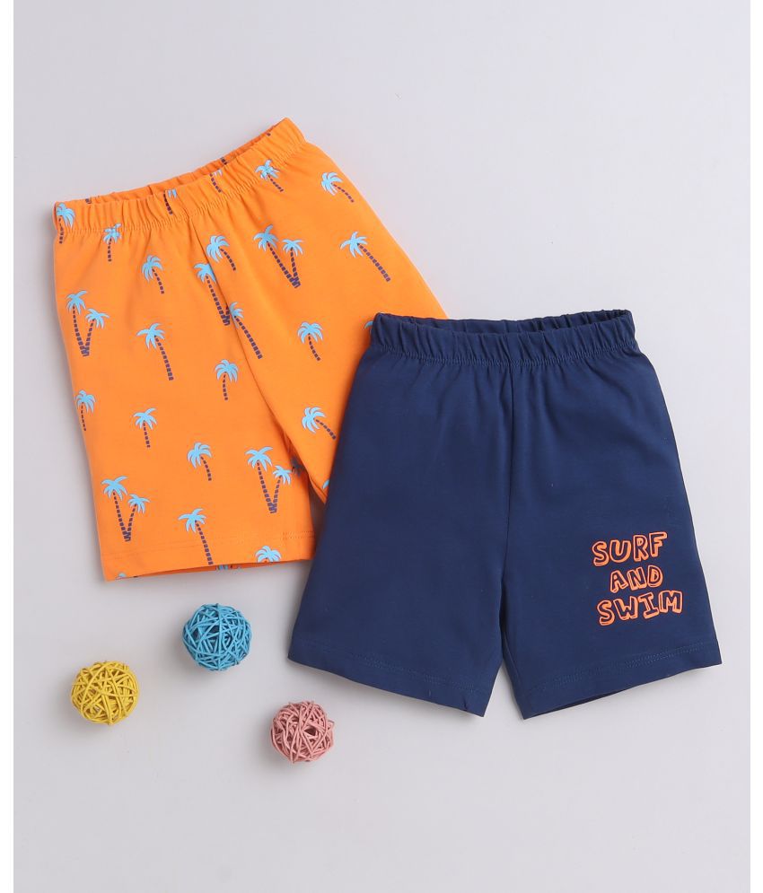     			BUMZEE Navy & Orange Boys Shorts Pack Of 2 Age - 6-12 Months