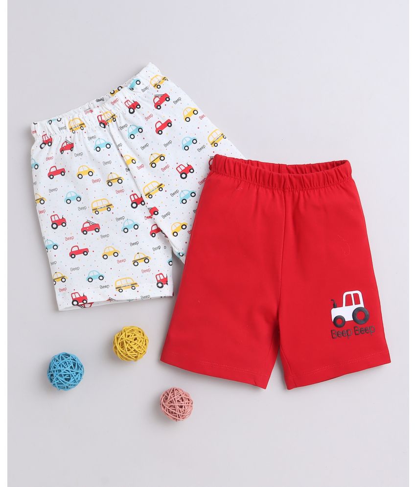    			BUMZEE Red & White Boys Shorts Pack Of 2 Age - 6-12 Months