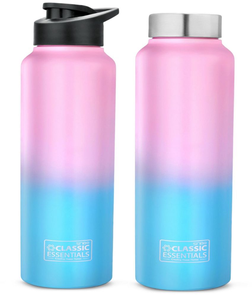     			Classic Essentials Spring Bottle & Sipper Combo Multicolour Water Bottle 1000 mL ( Set of 2 )