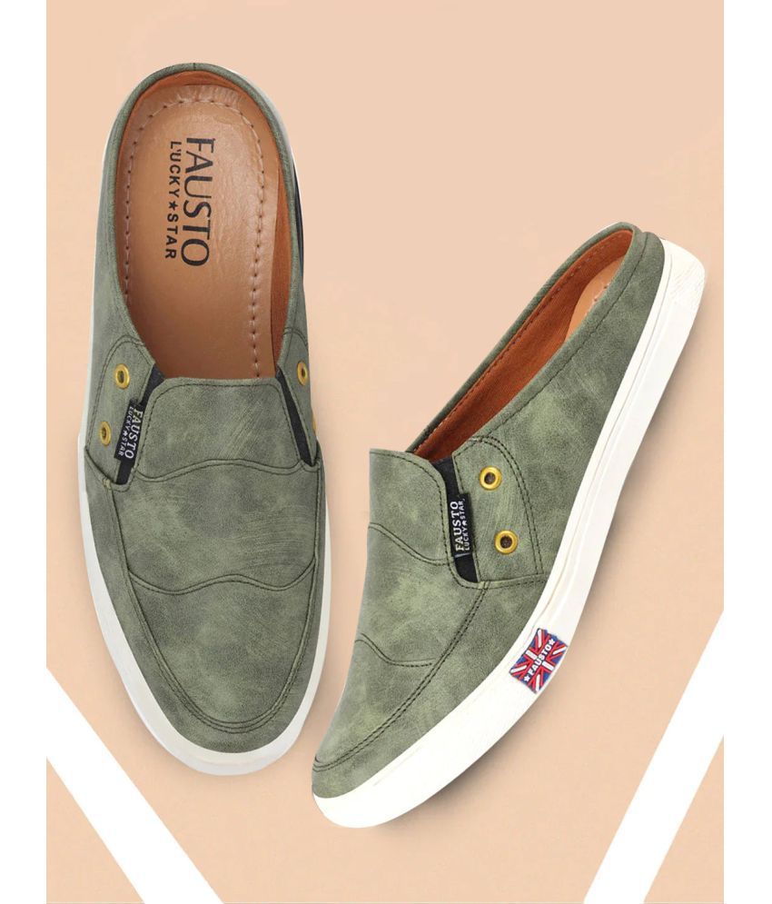     			Fausto Olive Men's Slip-on Shoes