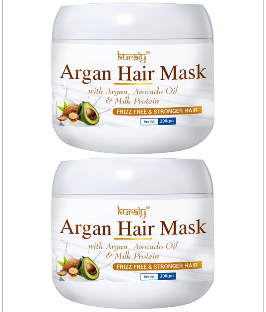     			KURAIY Argan Hair Mask With Argan, And Milk Protein For Frizz Hair And Stronger Hair 200g Pack Of 2