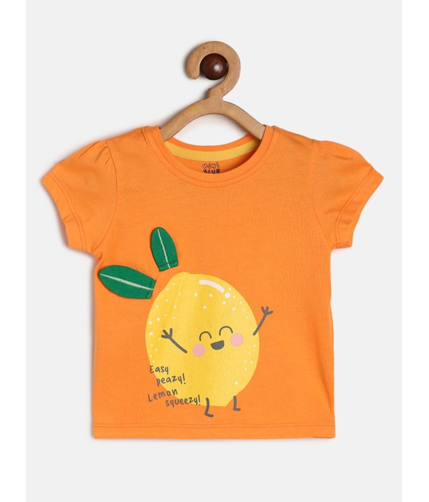     			MINI KLUB Orange Baby Girl Top ( Pack of 1 )