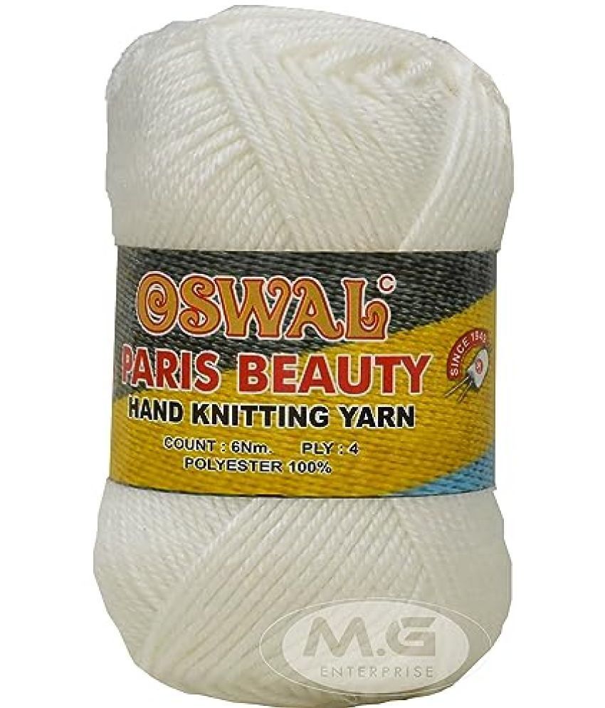     			Oswal Premium Socks high Strength Paris Beauty Yarn Suitable for Socks, Accessories, and Home Decor. White 200 GMS- Art-ADBH