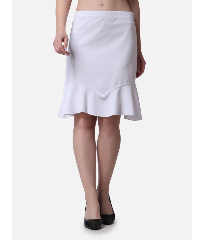     			POPWINGS White Polyester Women's Flared Skirt ( Pack of 1 )