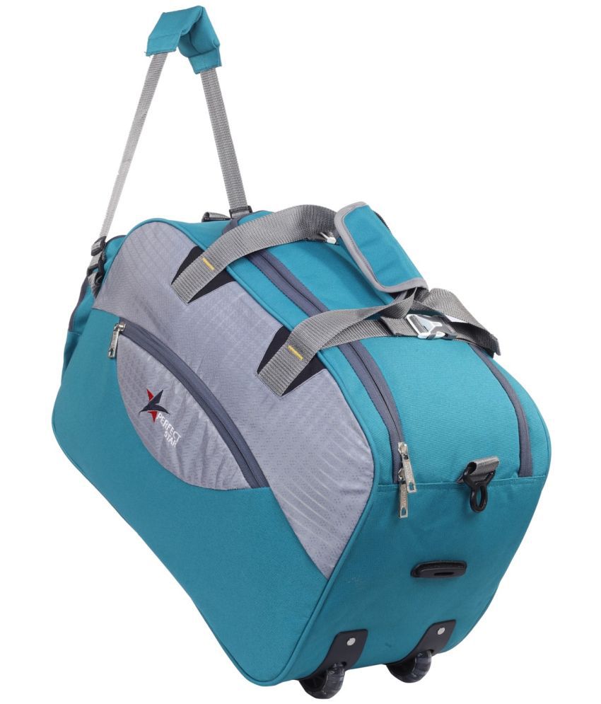     			Perfect Star 65 Ltrs Sky Blue Polyester Duffle Trolley