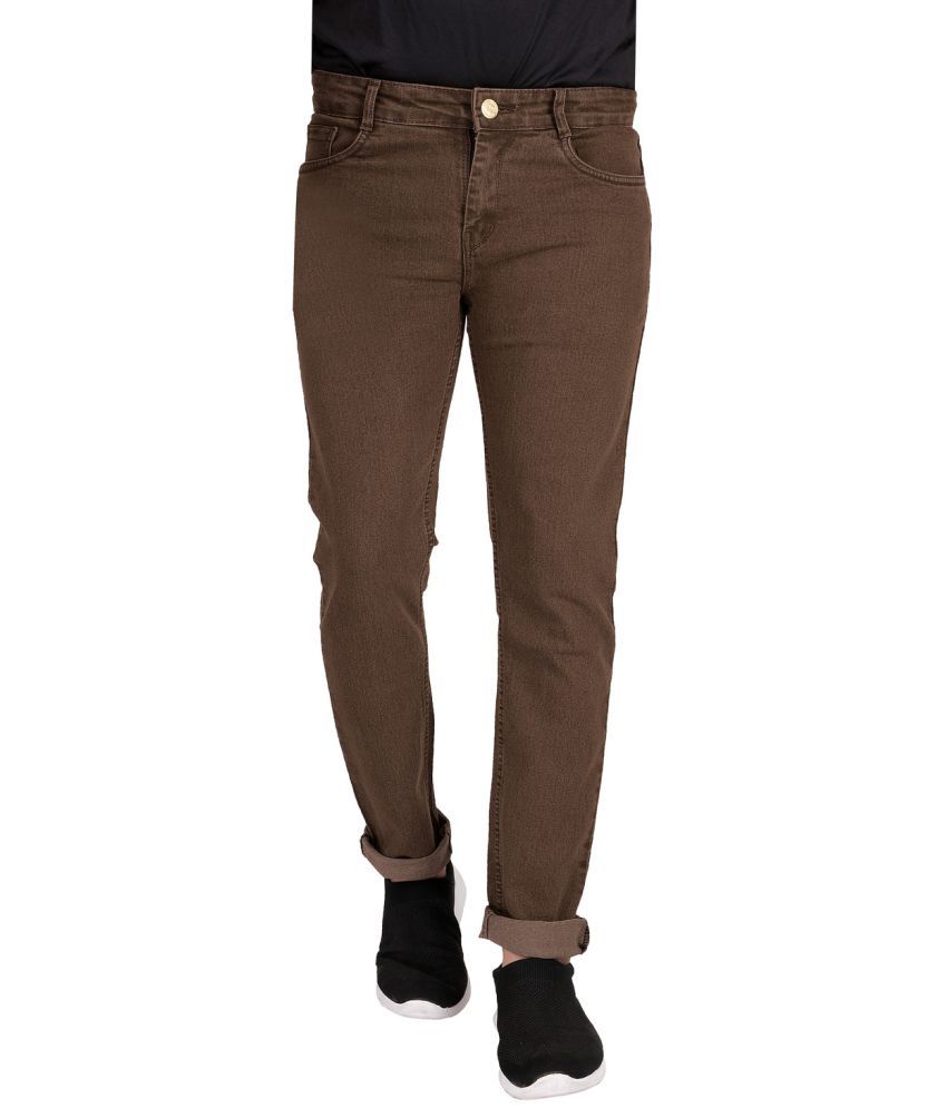     			RAGZO Slim Fit Cuffed Hem Men's Jeans - Dark Brown ( Pack of 1 )