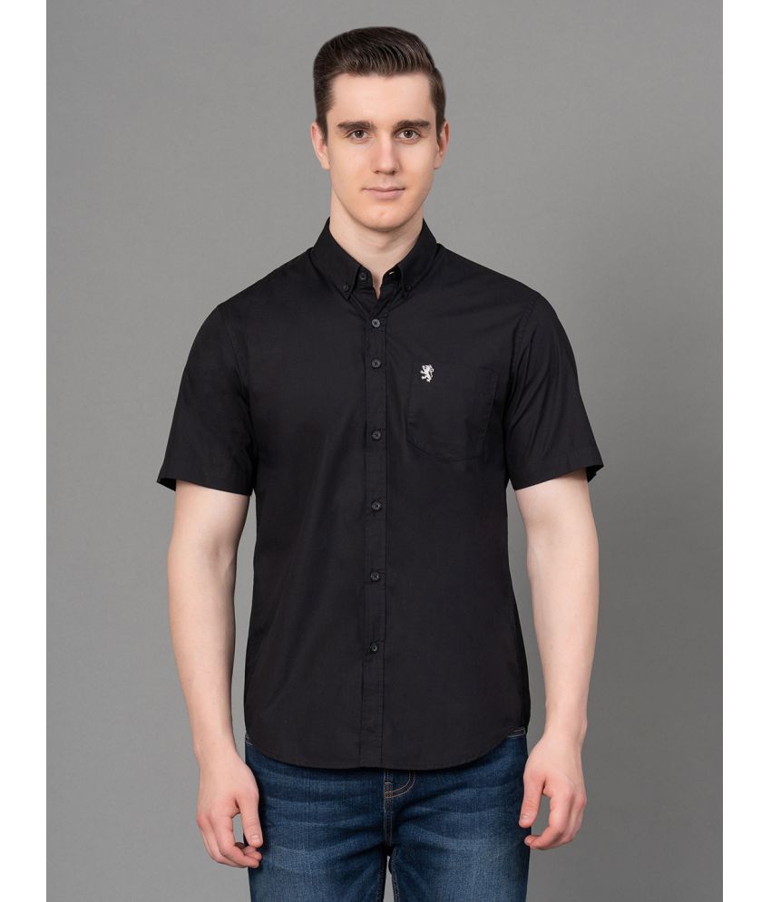     			Red Tape 100% Cotton Regular Fit Solids Half Sleeves Men's Casual Shirt - Black ( Pack of 1 )