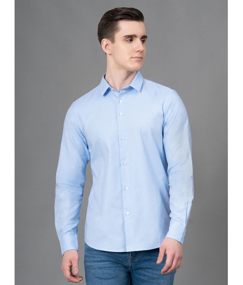     			Red Tape 100% Cotton Regular Fit Self Design Full Sleeves Men's Casual Shirt - Light Blue ( Pack of 1 )