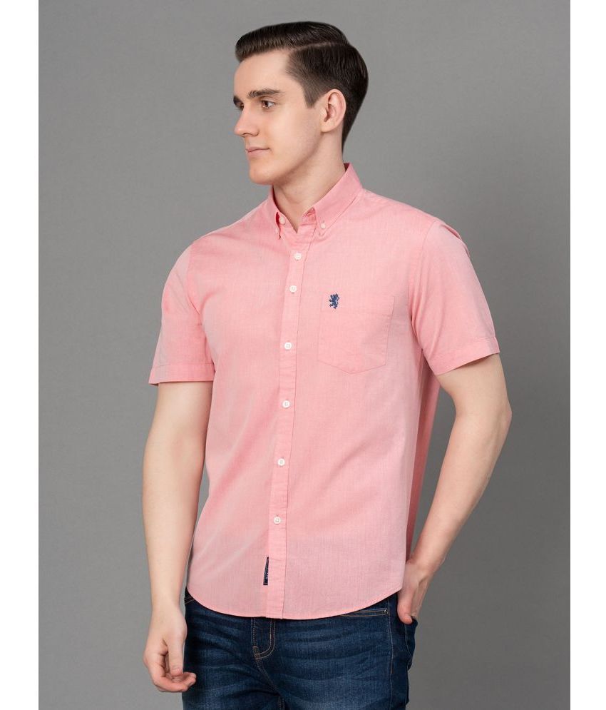     			Red Tape 100% Cotton Regular Fit Solids Half Sleeves Men's Casual Shirt - Pink ( Pack of 1 )