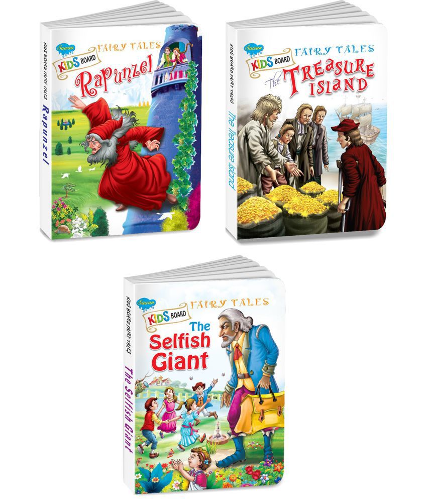     			Sawan Present Set Of 3 Books | Kids Board Fairy Tales | Rapunzel, The Treasure Island And The Selfish Giant (Board Book, Manoj Publications Editorial Board)