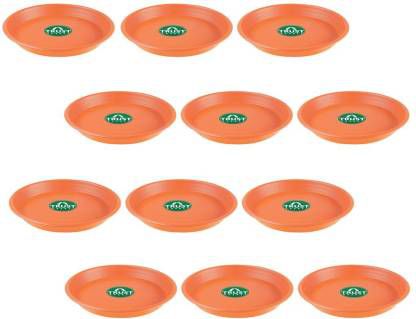     			TrustBasket UV Treated 6 inch Square Bottom Tray Saucer - Terracotta Color - Set of 12
