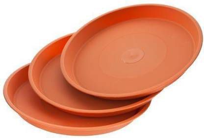     			Trust basket UV Treated 9 Inch Bottom Tray Saucer Terracotta Color (Set Of 12)