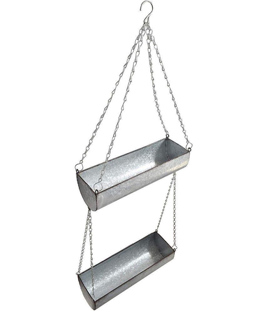    			TrustBasket Silver Hanging Planter ( Pack of 1 )