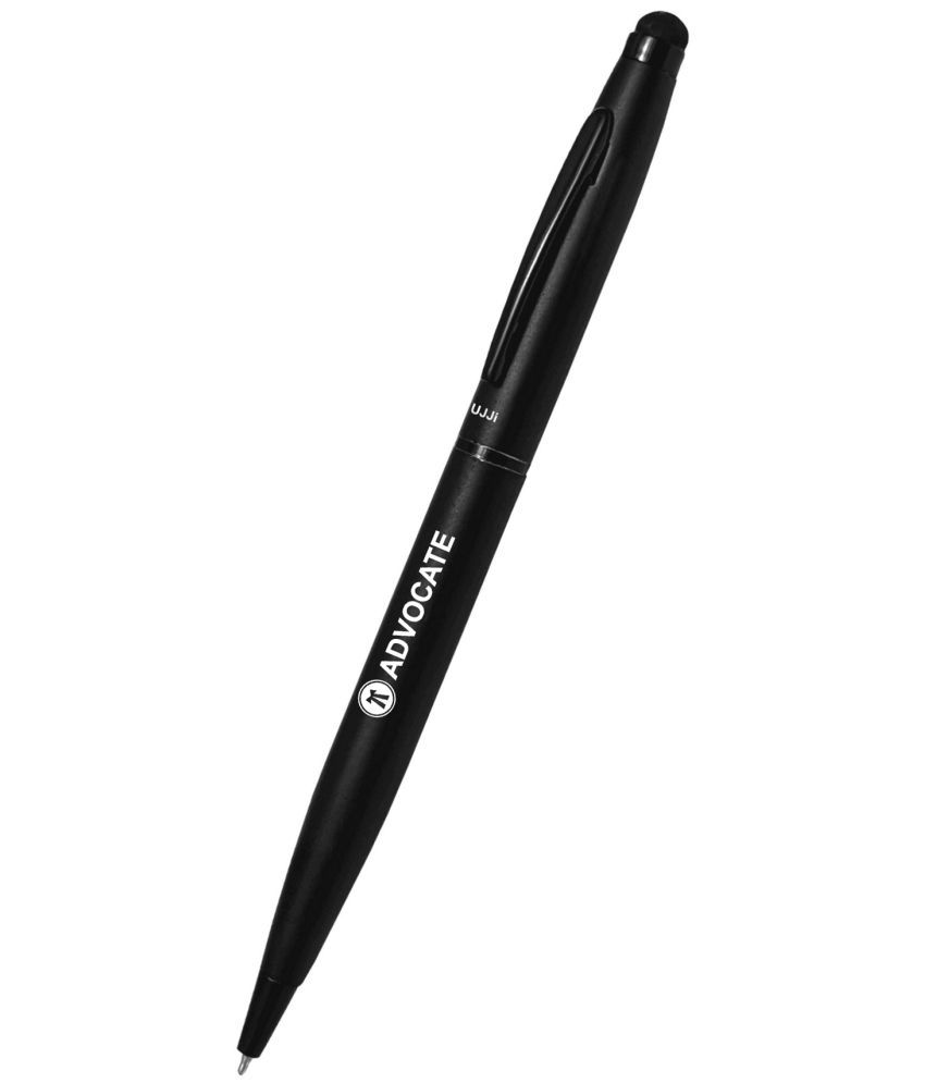     			UJJi Advocate Logo Engraved Matte Black Pen with Stylus for Touch Screen (Blue Ink) Ball Pen
