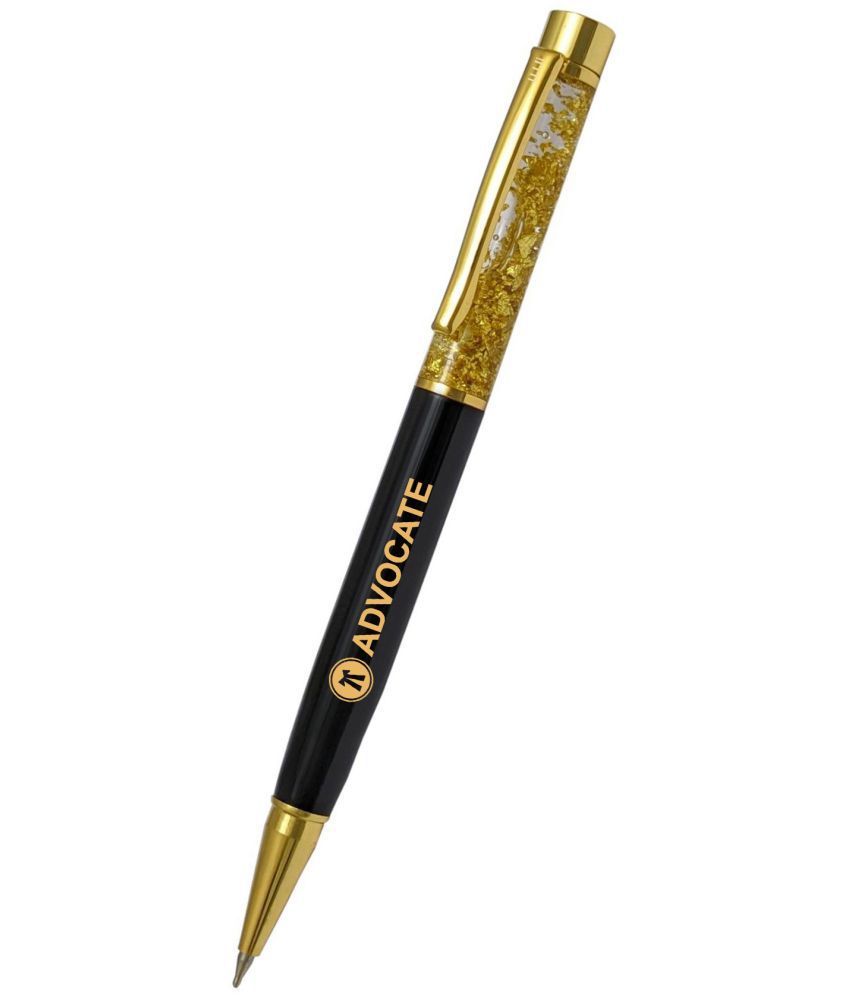     			UJJi Advocate Logo Golden Liquid Filled Brass (Blue Ink) Ball Pen