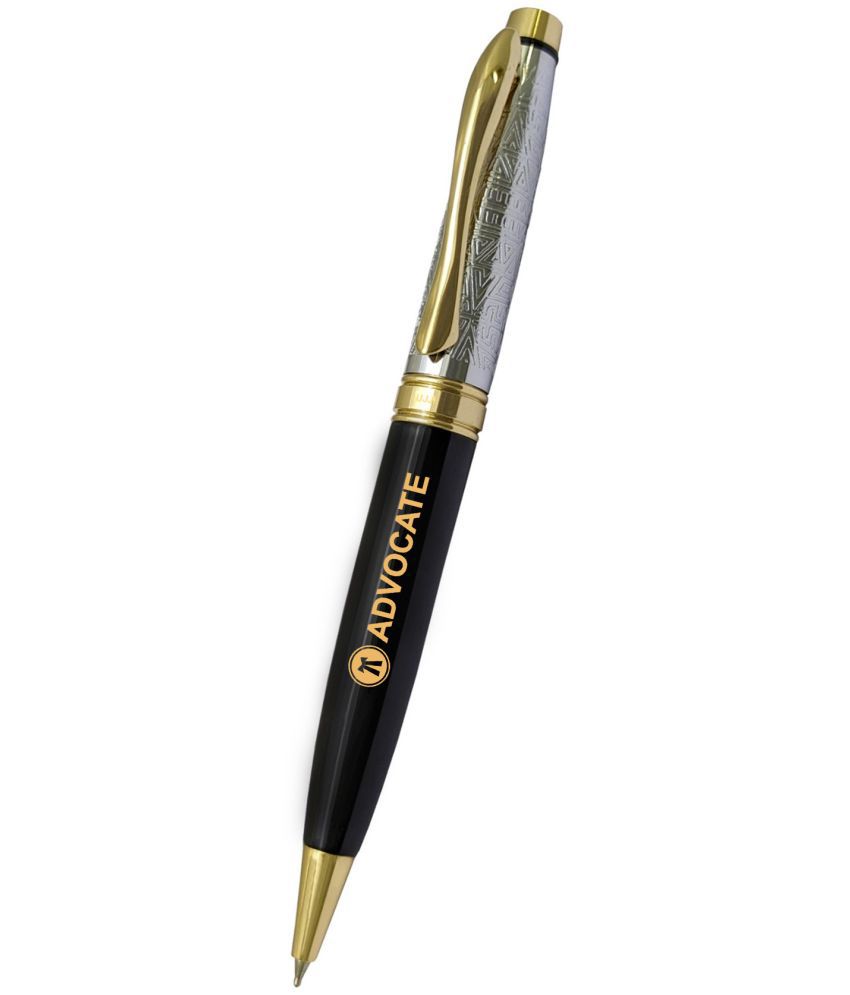     			UJJi Advocate Logo Half Design Black with Golden Part Twist Mechanism (Blue Ink) Ball Pen