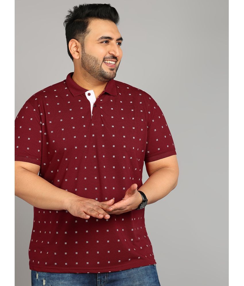     			XFOX Cotton Blend Regular Fit Printed Half Sleeves Men's Polo T Shirt - Maroon ( Pack of 1 )