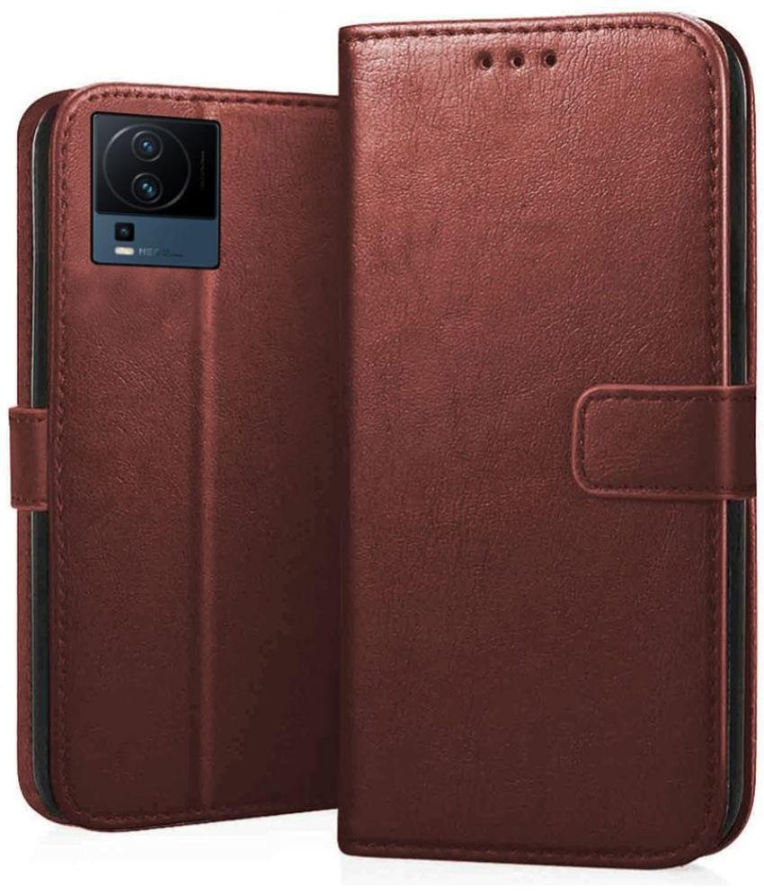     			ClickAway Brown Flip Cover Artificial Leather Compatible For iQoo Neo 7 Pro ( Pack of 1 )