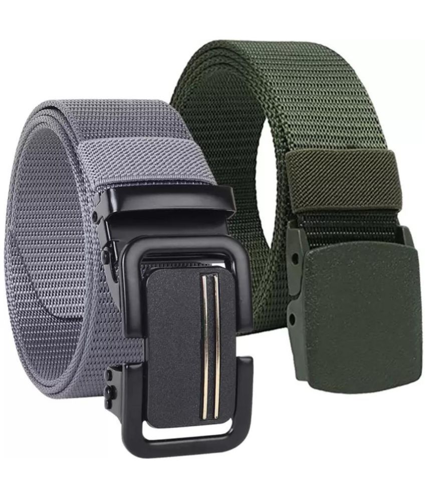     			Clock21 - Gray Nylon Men's Casual Belt ( Pack of 2 )