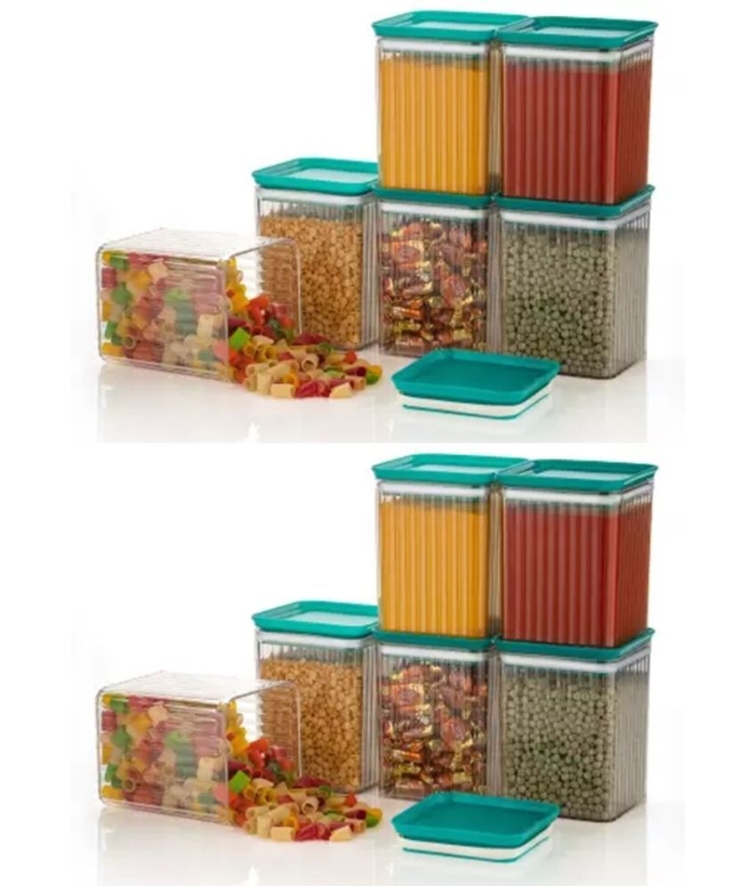     			HOMETALES Dal/Pasta/Grocery PET Sea Green Dal Container ( Set of 12 )