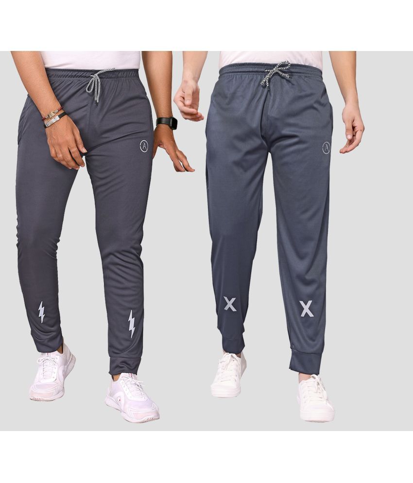     			Kashvi Multicolor Lycra Men's Joggers ( Pack of 2 )