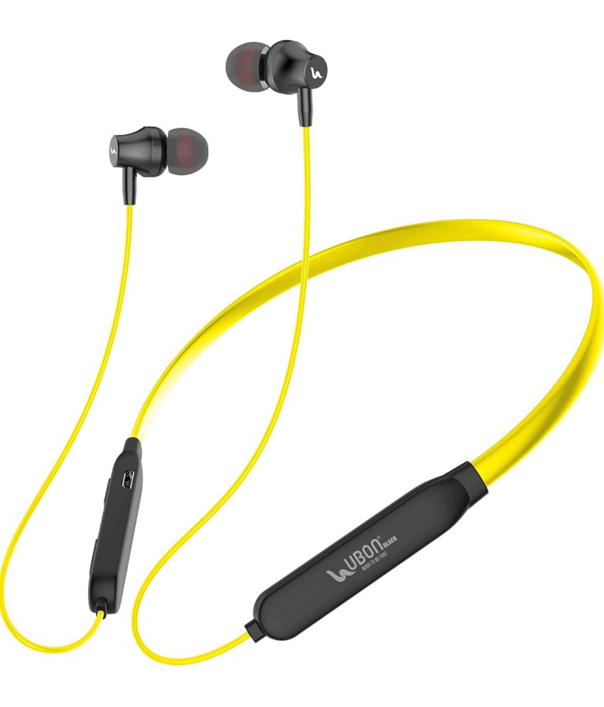     			UBON BT 5200 Bluetooth Bluetooth Neckband On Ear 20 Hours Playback Active Noise cancellation IPX4(Splash & Sweat Proof) Yellow