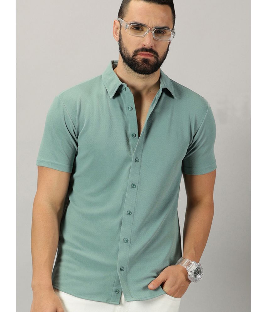     			GESPO Polyester Regular Fit Solids Half Sleeves Men's Casual Shirt - Green ( Pack of 1 )