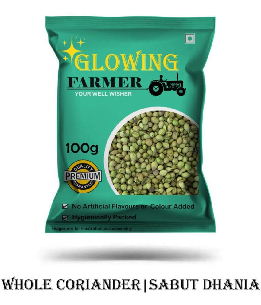     			GLOWING FARMER Whole Coriander seeds, Sabut Dhania 100 gm