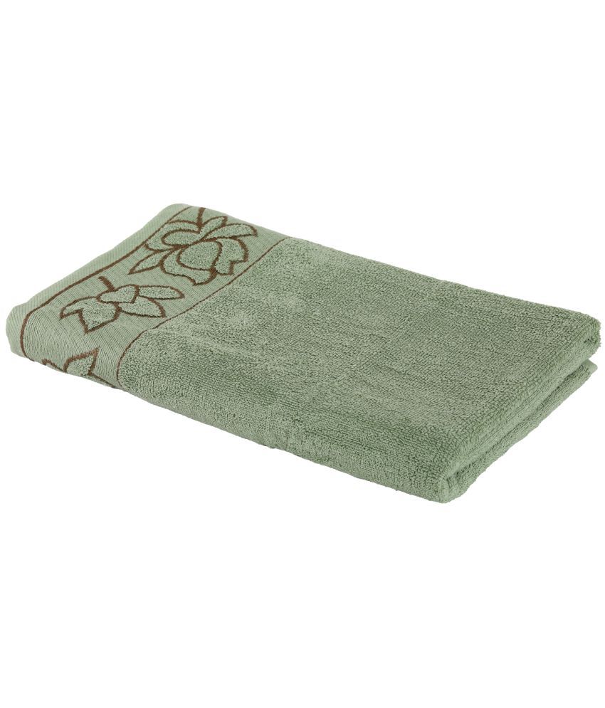     			Satisfyn Cotton Floral 400 -GSM Bath Towel ( Pack of 1 ) - Olive