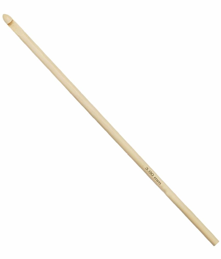     			Jyoti Crochet Hook Bamboo for Wool Work, Hand Knitted Sewing DIY Craft Weaving Needle, Ideal for Sweaters, Purses, Scarves, Sling Bag, Hats, and Booties, 15878 (6"/15cm of Size 11 / 3mm) - 5 Pieces