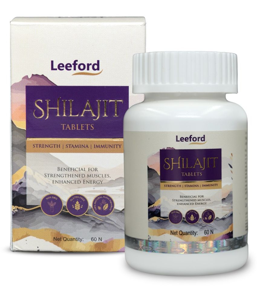     			Leeford Shilajit Tablets for Men, (60 Tablets/Capsules) - with Natural Ingredients, Non GMO & Gluten Free Formula, Ayurvedic Capsules Helpful for Improve Strength, Stamina & Energy