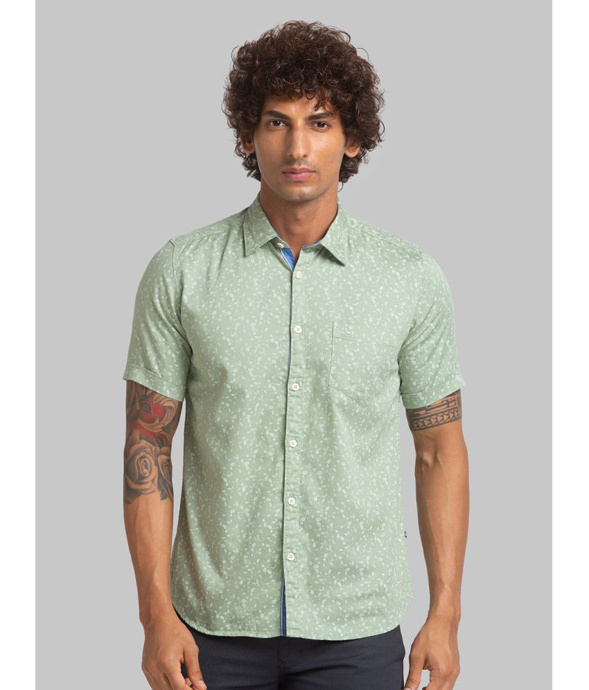     			Parx 100% Cotton Slim Fit Printed Half Sleeves Men's Casual Shirt - Green ( Pack of 1 )