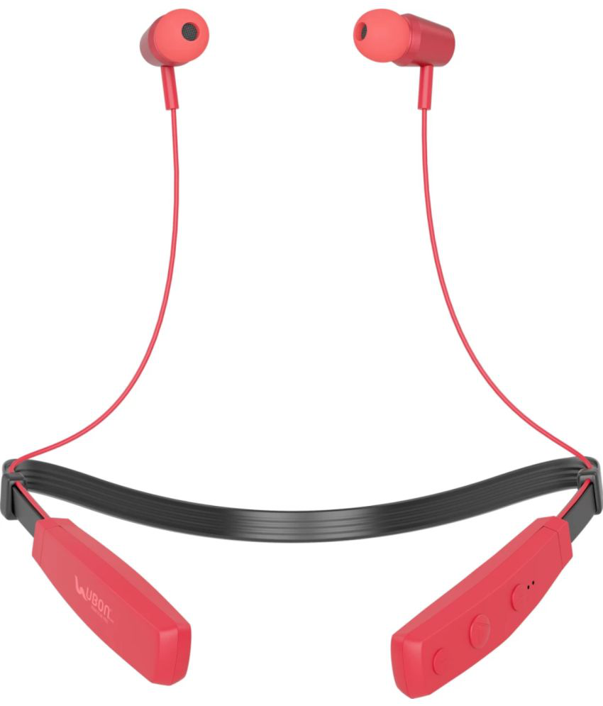     			UBON CL-5620 Bluetooth Bluetooth Neckband On Ear 30 Hours Playback Active Noise cancellation IPX4(Splash & Sweat Proof) Red