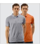 TAB91 Cotton Blend Slim Fit Solid Half Sleeves Men's Polo T Shirt - Light Grey ( Pack of 2 )