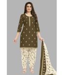 shree jeenmata collection Cotton Printed Kurti With Patiala Women's Stitched Salwar Suit - Green ( Pack of 1 )