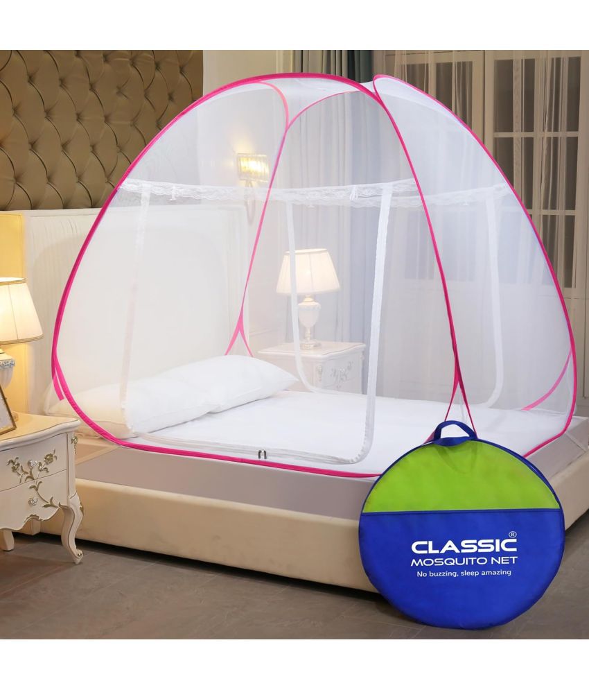     			Classic - Pink Polycotton Foldable Mosquito Net ( Pack of 1 )