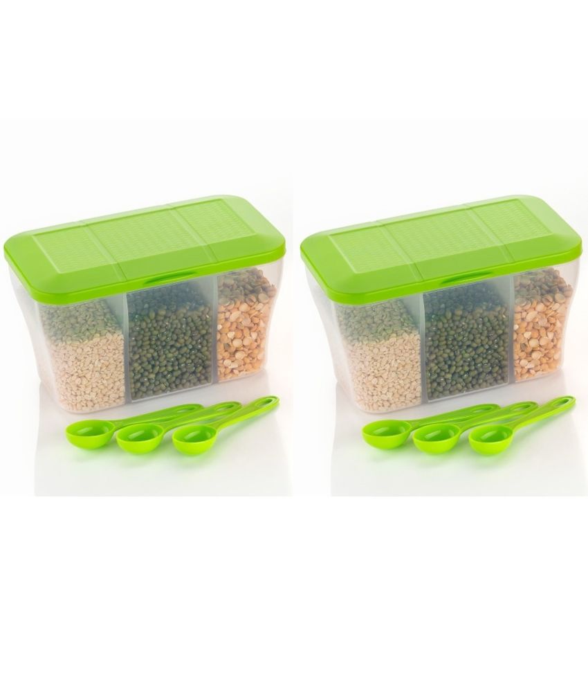     			FIT4CHEF Dal/Pasta/Grocery PET Green Multi-Purpose Container ( Set of 2 )
