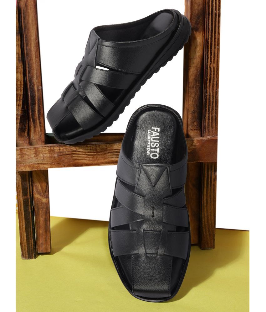     			Fausto - Black Men's Sandals