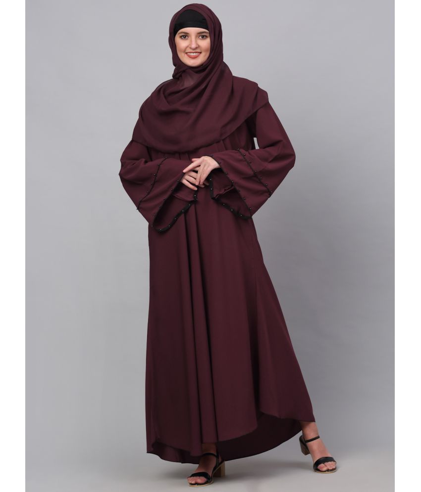     			Klotthe Maroon Polyester Unstitched Burqas without Hijab - Single